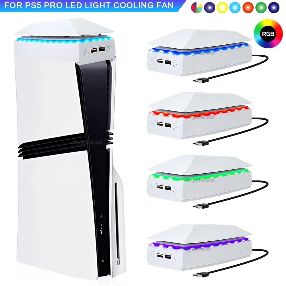 Console Cooling Fan - พัดลมระบายความร้อนด้านบนสำหรับ PS5 PRO ระบบระบายความร้อนด้านบน แท่นวางเกมกันฝุ่น พัดลมระบายความร้อน