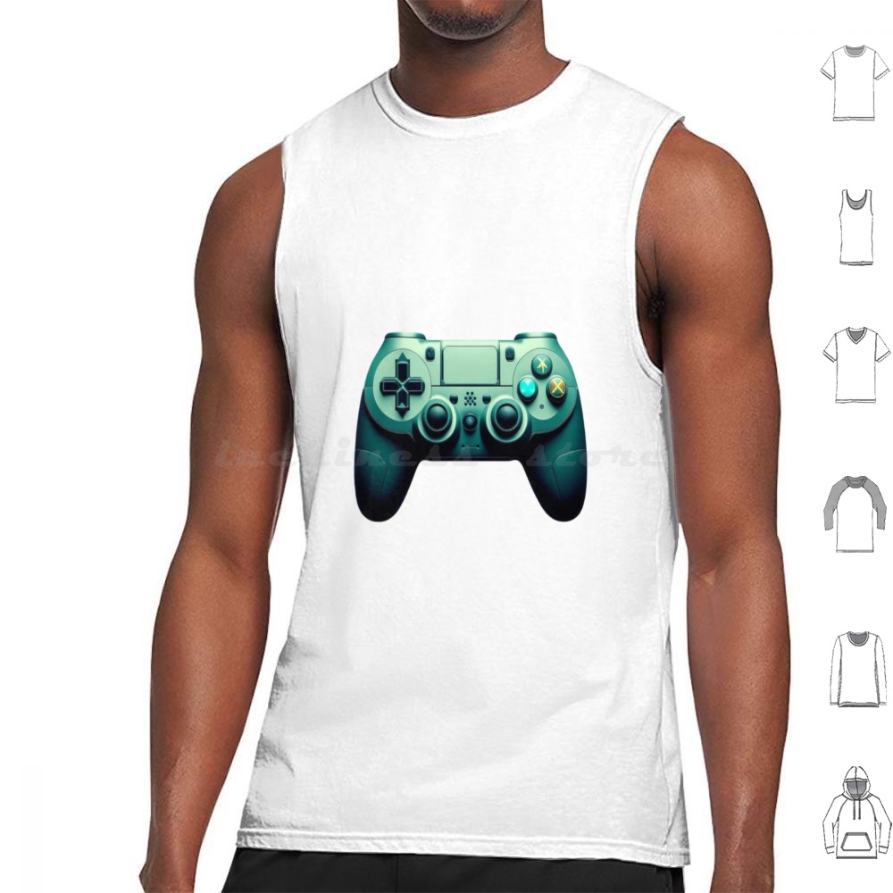 Gaming Console Design - เสื้อกล้ามลายวินเทจ ดีไซน์เครื่องเล่นเกม วัสดุผ้าฝ้าย ลายเกมย้อนยุค สำหรับเกมเมอร์ ความทรงจำวัยเด็ก
