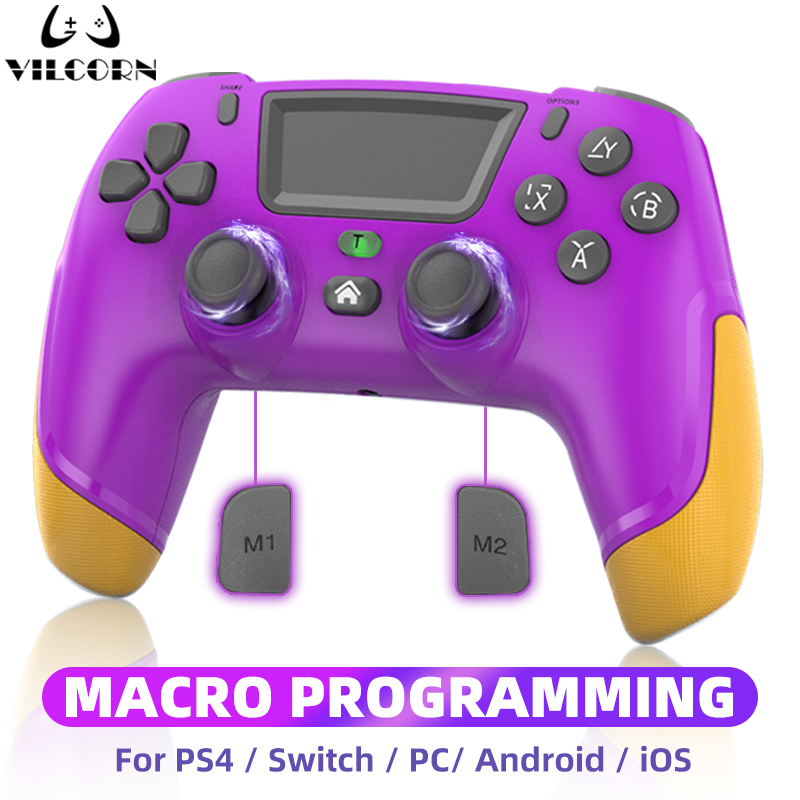 Gaming Console Android - คอนโทรลเลอร์เกมไร้สายสำหรับพีซีพร้อมเกมแพดที่ตั้งโปรแกรมมาโครได้สำหรับคอนโซล PS4/PS3 โทรศัพท์มือถือแอนดรอยด์จอยสติ๊กเกมสตีม