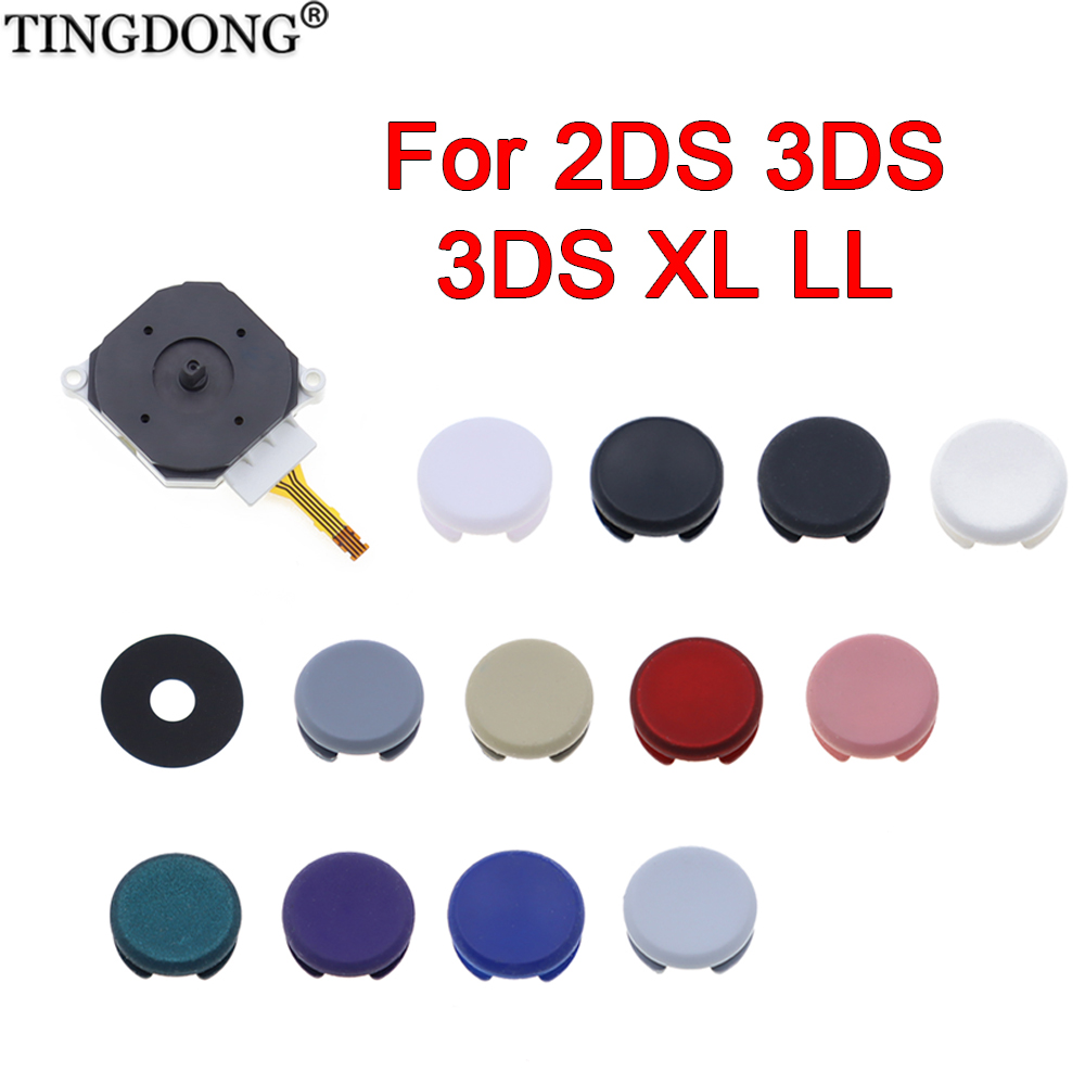 Gaming Console All - 2DS 3DS/3DS XL LL จอยสติ๊กพลาสติกแข็งพร้อมฝาครอบและแผ่นรองสำหรับซ่อมแซมสำหรับคอนโซลเกมสวิตช์