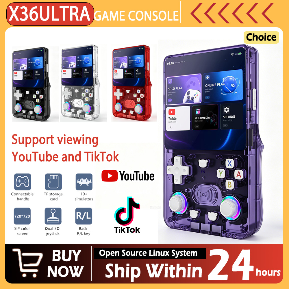 เครื่องเล่นเกมพกพา New X36 ult - Gaming Console Youtube บทวิจารณ์และราคา