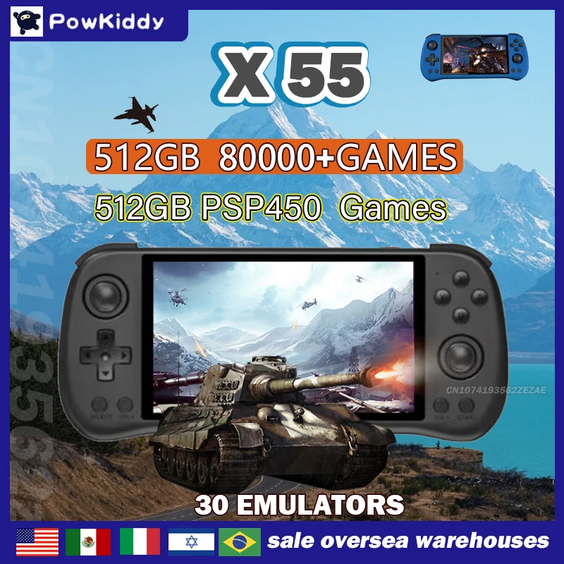 80000 เกม 512G POWKIDDY X55 5. - Gaming Console For Sale บทวิจารณ์และราคา