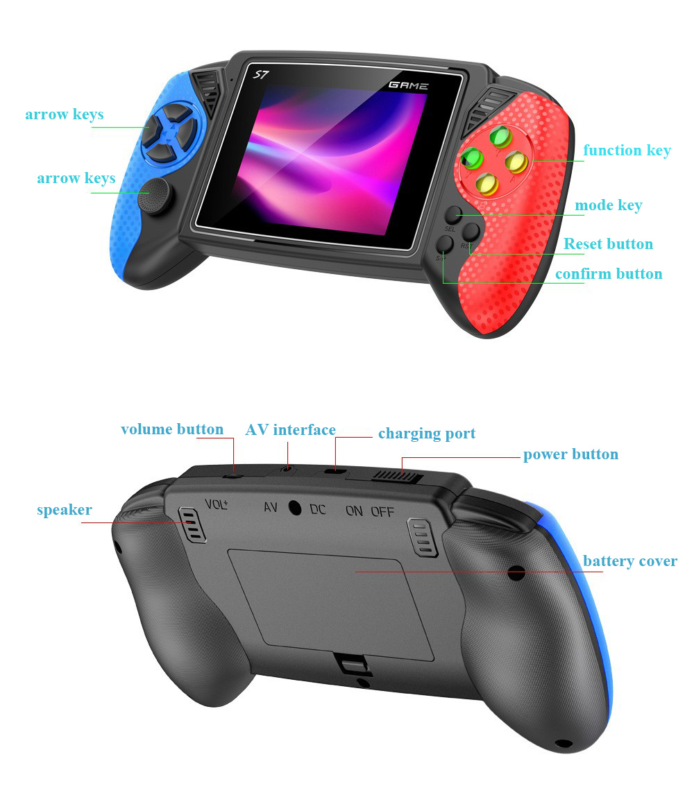 เครื่องเล่นเกมพกพา S7 Retro หน - Gaming Console Chinese บทวิจารณ์และราคา
